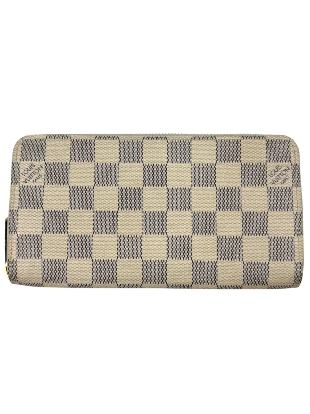 Louis Vuitton Zippy Wallet Round Zip Damier Azur White